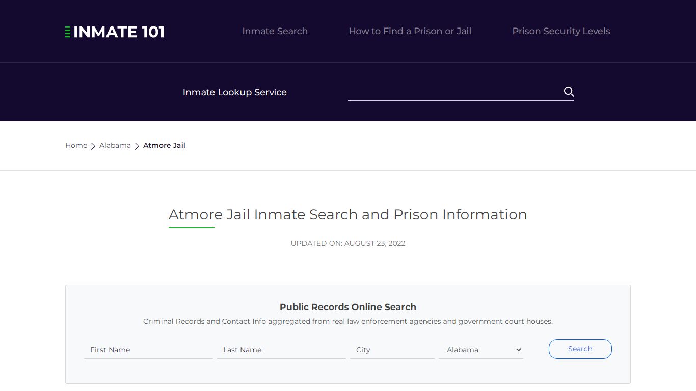 Atmore Jail Inmate Search and Prison Information