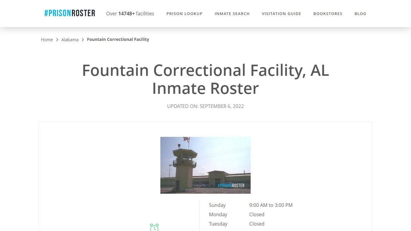 Fountain Correctional Facility, AL Inmate Roster